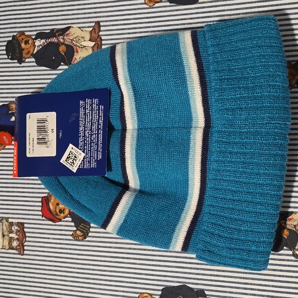 Kids Champion Teal 2 Piece Hat And Gloves Set Unisex - Picture 4 of 7